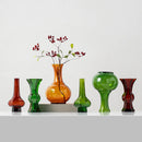 Axyaa Green Glass Geometry Vase for Home Decor and Flower Arrangements