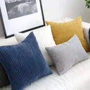 Axyaa Striped Corduroy Cushion Cover - Classic Sofa Bed Decoration Pillowcase