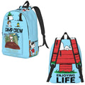 Axyaa Cartoon Dog Print Backpack for Student Schoolbag and Travel