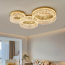 Axyaa Gold Crystal Round Ceiling Light for Home Living Dining Bedroom Study