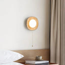 Axyaa Vintage Wabi Sabi LED Wall Lamp Yellow Travertine Pull Chain Switch