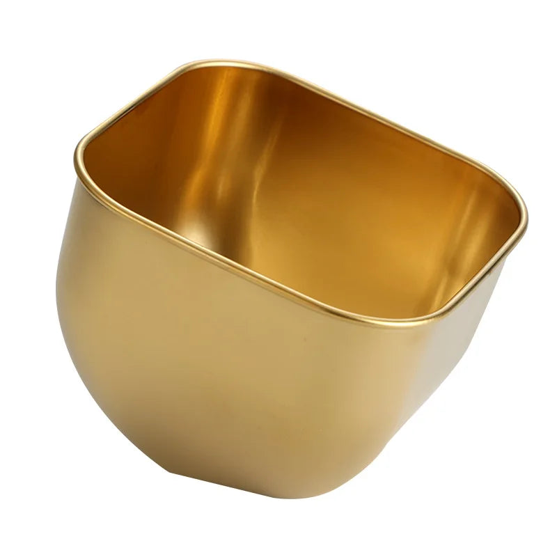 Axyaa Stainless Steel Korean BBQ Veggie Bucket Slanting Bowl, Large Capacity Kitchen Tableware