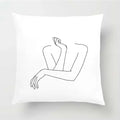 Nordic Line Drawing Cushion Cover for Home Decor by Axyaa
