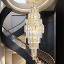 Axyaa Modern Crystal Chandelier High Living Room Lighting