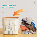 Axyaa Collapsible Laundry Basket with Handles and Side Containers - Space-Saving Solution