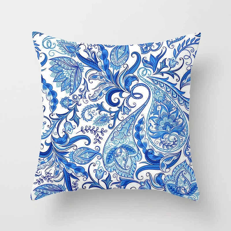Axyaa Blue Mandala Pattern Pillow Case 45*45cm