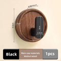 Axyaa Walnut Coat Rack Hooks: Stylish Black Wall Hangers for Keys, Clothes, Towels & Robes