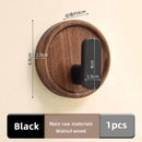 Axyaa Walnut Coat Rack Hooks: Stylish Black Wall Hangers for Keys, Clothes, Towels & Robes