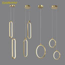 Axyaa Modern Minimalist Pendant Chandelier Gold Black Hanging Lamp