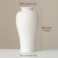 Axyaa White Round Handmade Terracotta Vase - Home Decor, Christmas Table Centerpiece