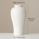 Axyaa White Round Handmade Terracotta Vase - Home Decor, Christmas Table Centerpiece