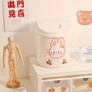 Axyaa Mini Trash Can Bin Tube with Cover and Kawaii Stickers