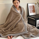 Axyaa Double Layer Milk Velvet Blanket for Bed Sofa Single Double