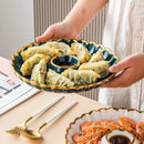 Axya Ceramic Round Snack Plate Set with Dip Dish - Phnom Penh Porcelain Tableware
