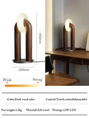Axyaa Solid Wood Table Lamps Dimmable Touch Control LED Lighting for Indoor Decor