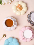 Axya Cloud Ceramic Coffee Cup Set with Coaster - Modern Kitchenware for Home and Office