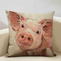 Cute Pig Pattern Pillowcase 45x45cm Axyaa Home Decor Sofa Linen Cushion Cover