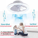 Axyaa Smart LED Ceiling Fan Lights, RGB Dimming, Adjustable Wind Speed, White 45cm