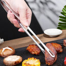 Axyaa Stainless Steel Long Handle Food Tongs - Non-Slip BBQ Steak Kitchen Tool