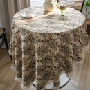 Axya Jacquard Flower Round Tablecloth - Thick and Elegant Design