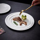 Axyaa Wavy Ceramic Western Food Plate for Hotel and Restaurant Table Setting