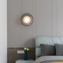Axyaa Loft LED Wall Lamp Clear Gray Glass Sconce Black Metal