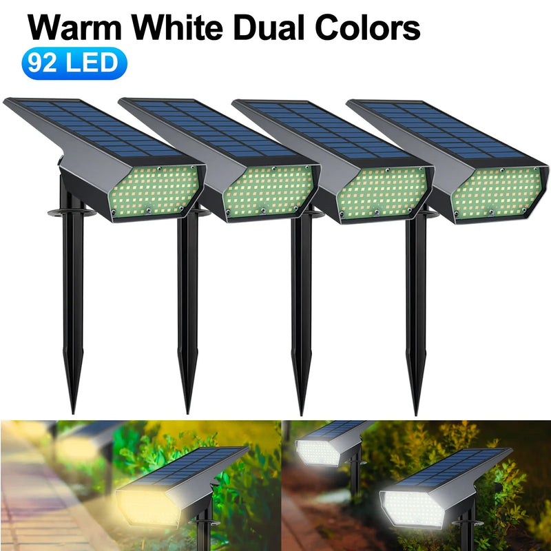 Axyaa Solar Lawn Lights: Adjustable Brightness in Warm/White for Landscape and Garden