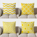 Axyaa Yellow Chevron Pattern Throw Pillow Cover
