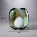 Axyaa Seawater Ripple Glass Vase Hydroponic Flower Pot Desk Decoration Artificial Floral Arrangement