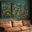 Vintage Jungleland Flower Canvas Set by Axyaa - Tropical Inspired Wall Art