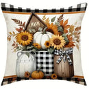 Axyaa Farm Fresh Pumpkins Pattern Cushion Cover for Sofa, Bedroom, Car