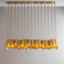 Axyaa Black/Gold LED Chandelier, Luxury Iron Hanging Lamp for Living Room & Restaurant