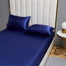 Axyaa Satin Fitted Bed Sheet Set Queen/King Size Luxurious Soft Silky Elastic Bedsheet