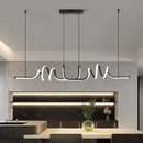 Axyaa Black LED Curved Chandelier for Dining Room, Kitchen, Living Room