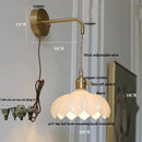 Axyaa Clear Glass LED Wall Light Fixture Modern Rotate Bedside Lamp