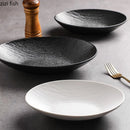 Axyaa Stone Pattern Ceramic Oval Salad Plate Fish Plate Soup Pasta Dish Tableware