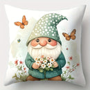 Axyaa 4pcs Set Sofa Pillow Cover Dwarf Floral 17.7"x17.7" Single-Sided Print Home Decor
