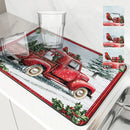 Axyaa Christmas Snow Kitchen Mat: Absorbent, Antiskid, Quick Dry, Draining, Tableware Mat