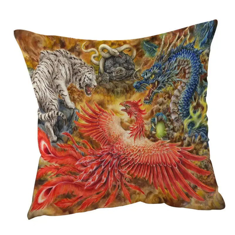 Axyaa Wildlife Animals Cushion Covers 45X45CM Wolf Fox Tiger Christmas Cats Girls