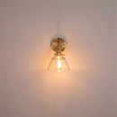 Axyaa Modern Clear Glass Wall Lights with Pull Chain Switch