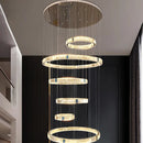Axyaa Crystal Stair Chandelier - Modern LED Ceiling Hanging Light