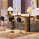 Axyaa 63" Bar Table with Pillar Legs, Rectangle Kitchen Counter Height Pub Table