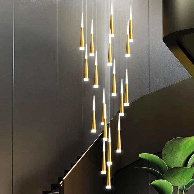 Axyaa Staircase Chandeliers Pendant Light Lamps Modern Home Decor LED Lights