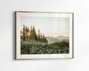 Green Wildflowers Botanical Wall Art Poster by Axyaa - Modern Scandinavian Landscape Canvas Print