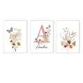 Personalized Wildflower Poster Custom Name Canvas Painting by Axyaa - Baby Kids Living Room Wall Art