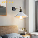 Axyaa Vintage Wall Lamp, Indoor Retro Lighting, Knob Switch, Black&White Cover, E27