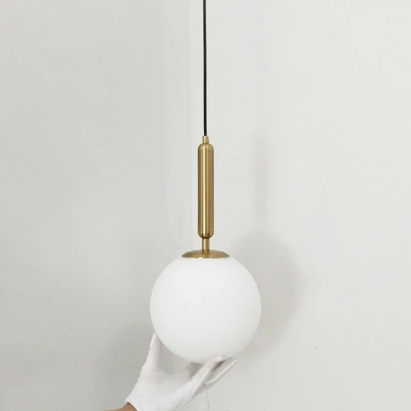 Luxury Gold Glass Ball Pendant Lamp for Dining Room and Bedroom by Axyaa