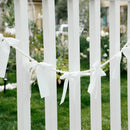 Axyaa White Bow Satin Ribbon and Pearl Garland for Wedding Party Decoration