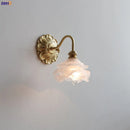 Axyaa Frosted Glass LED Wall Light Switch Socket Indoor Lamp Copper Pared
