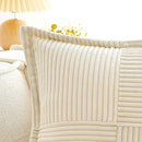 Axyaa Corduroy Boho Striped 18x18 Inch Throw Pillow Covers for Couch Sofa